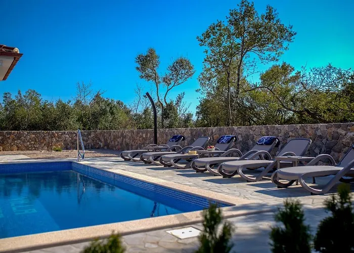 빌라 Modern With Pool, Sea View, Near The Sea And The - By Traveler Tourist Agency Krk Id 2168